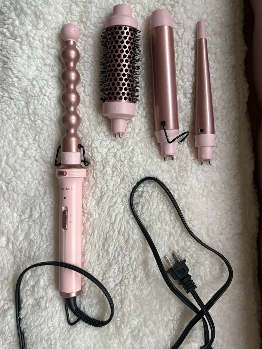 Multi-Head Rose Gold Women’s Hot Air Styler Set - Interchangeable Barrels (4pc)